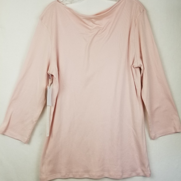 Caslon Tops - NEW Caslon Pink Boatneck Cotton Blend T-shirt 1X